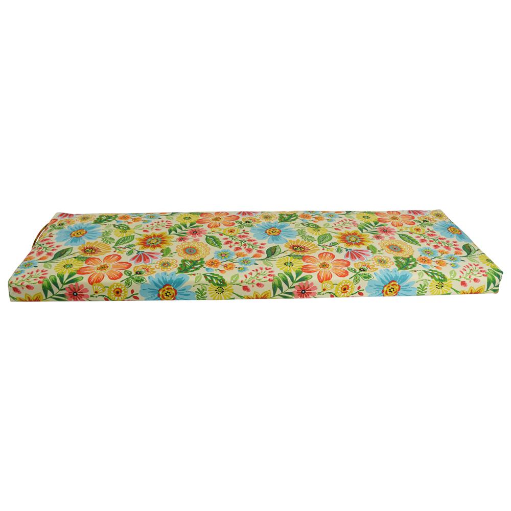 57-inch by 19-inch Patterned Outdoor Spun Polyester Bench Cushion  957X19-REO-60. Picture 2