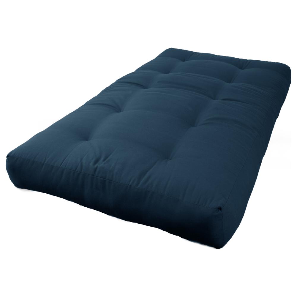Blazing Needles Renewal 7-inch Twill Twin-size Futon Mattress - Indigo. Picture 1