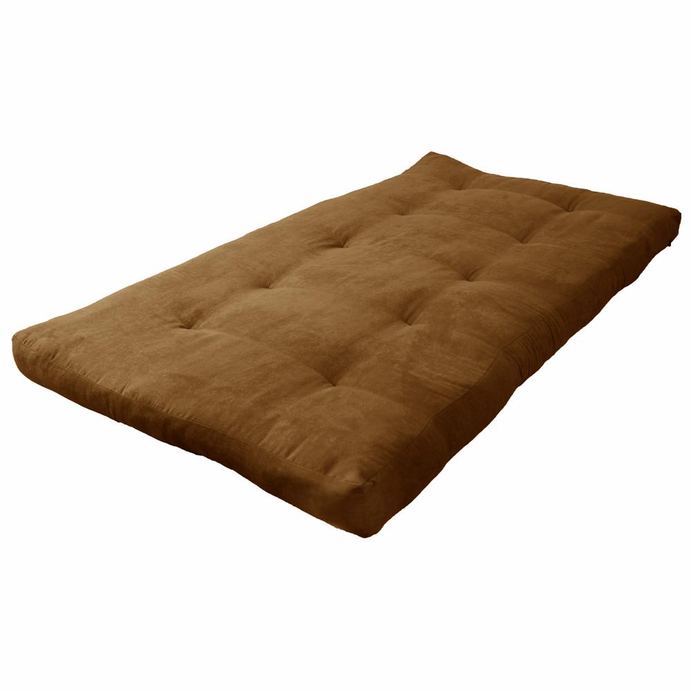 Blazing Needles Vitality 6-inch Microsuede Twin-size Futon Mattress - Saddle Brown. Picture 1
