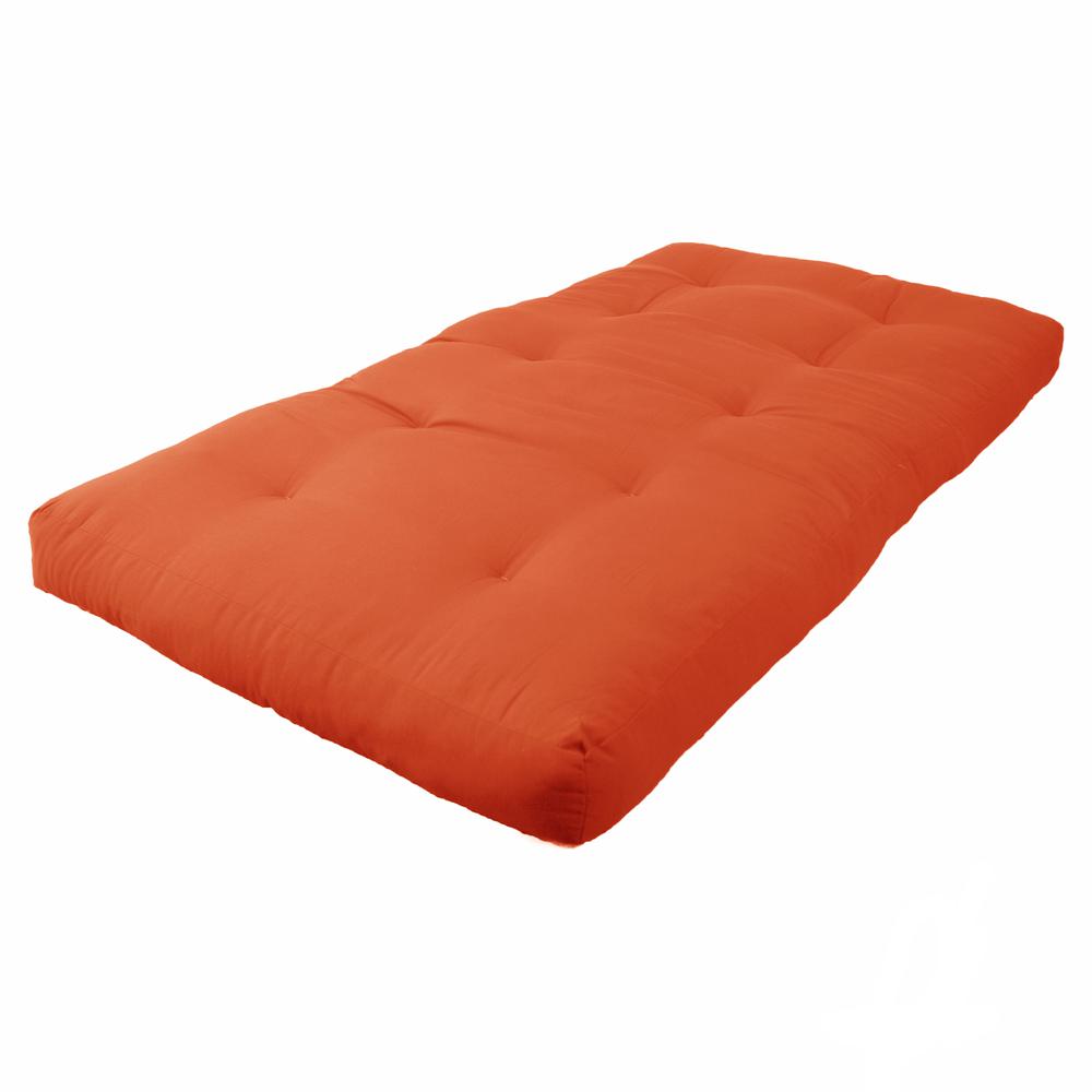 Blazing Needles Renewal 6-inch Twill Twin-size Futon Mattress - Tangerine Dream. Picture 1