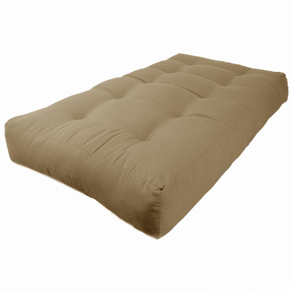 Blazing Needles Renewal 10-inch Twill Twin-size Futon Mattress - Toffee. Picture 1