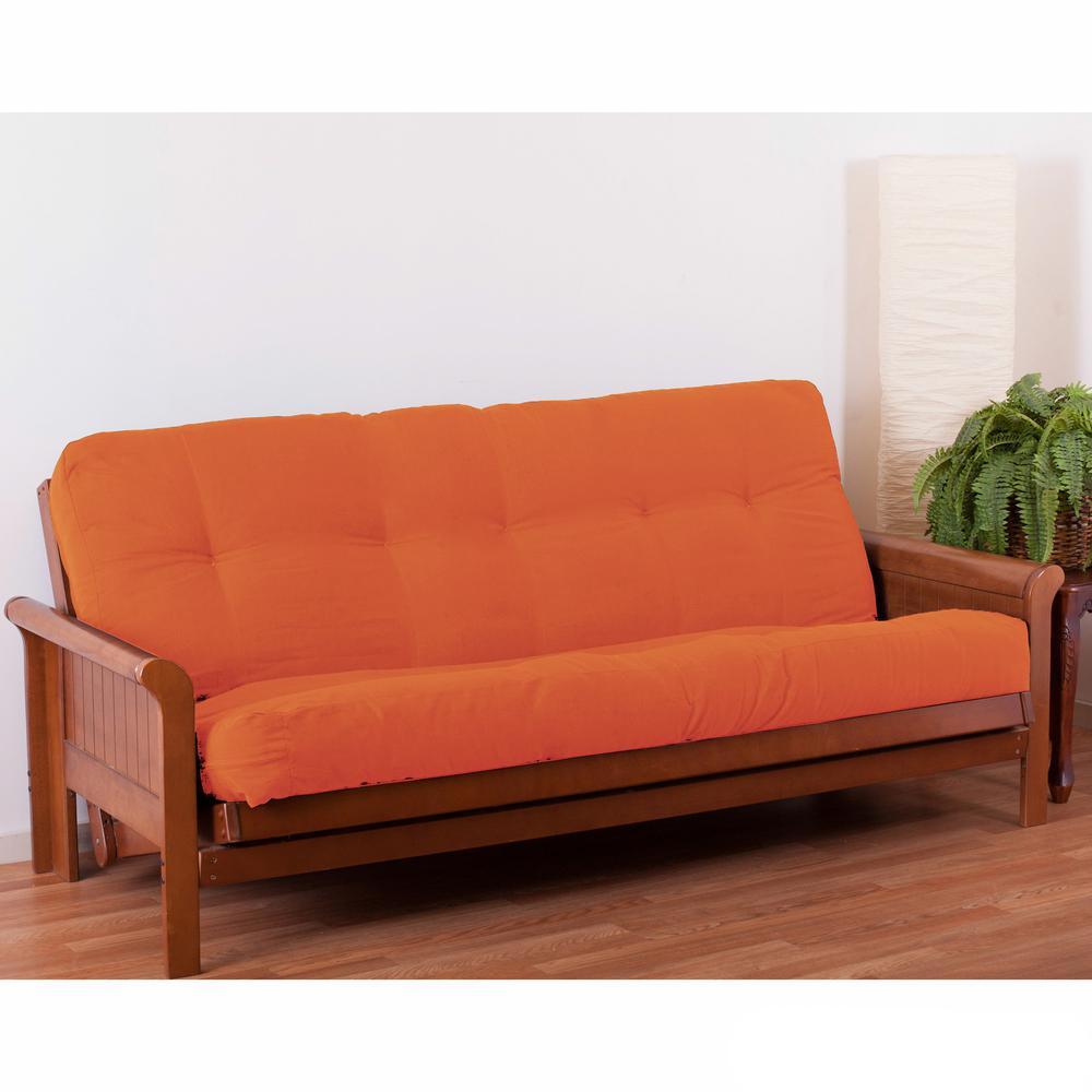 Blazing Needles Renewal 7-inch Twill Full-size Futon Mattress - Tangerine Dream. Picture 1