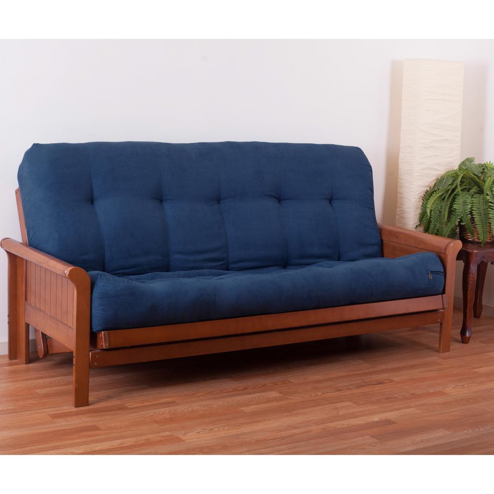 Blazing Needles Renewal 9-inch Microsuede Full-size Futon Mattress - Indigo. Picture 1