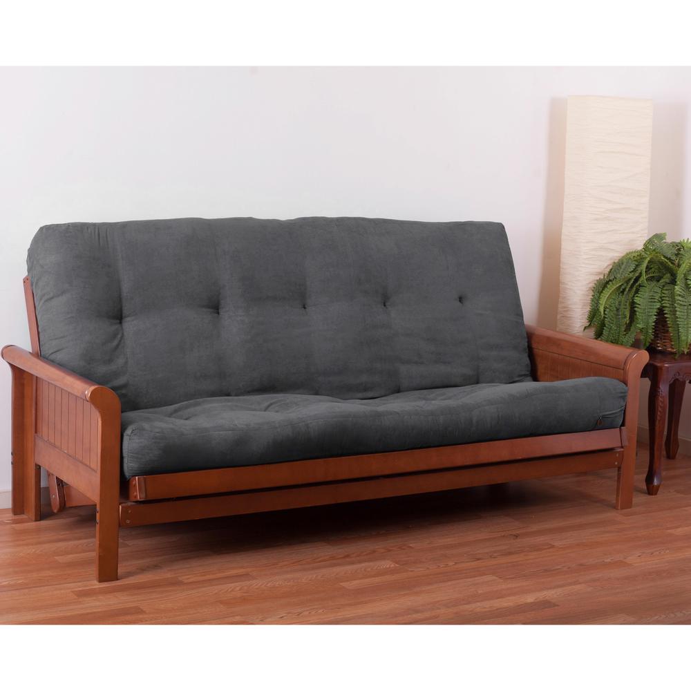 Blazing Needles Vitality 8-inch Microsuede Full-size Futon Mattress - Steel Grey. Picture 1