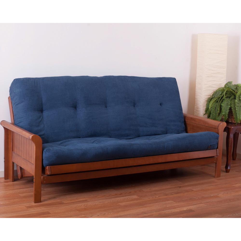 Blazing Needles Vitality 8-inch Microsuede Full-size Futon Mattress - Indigo. Picture 1