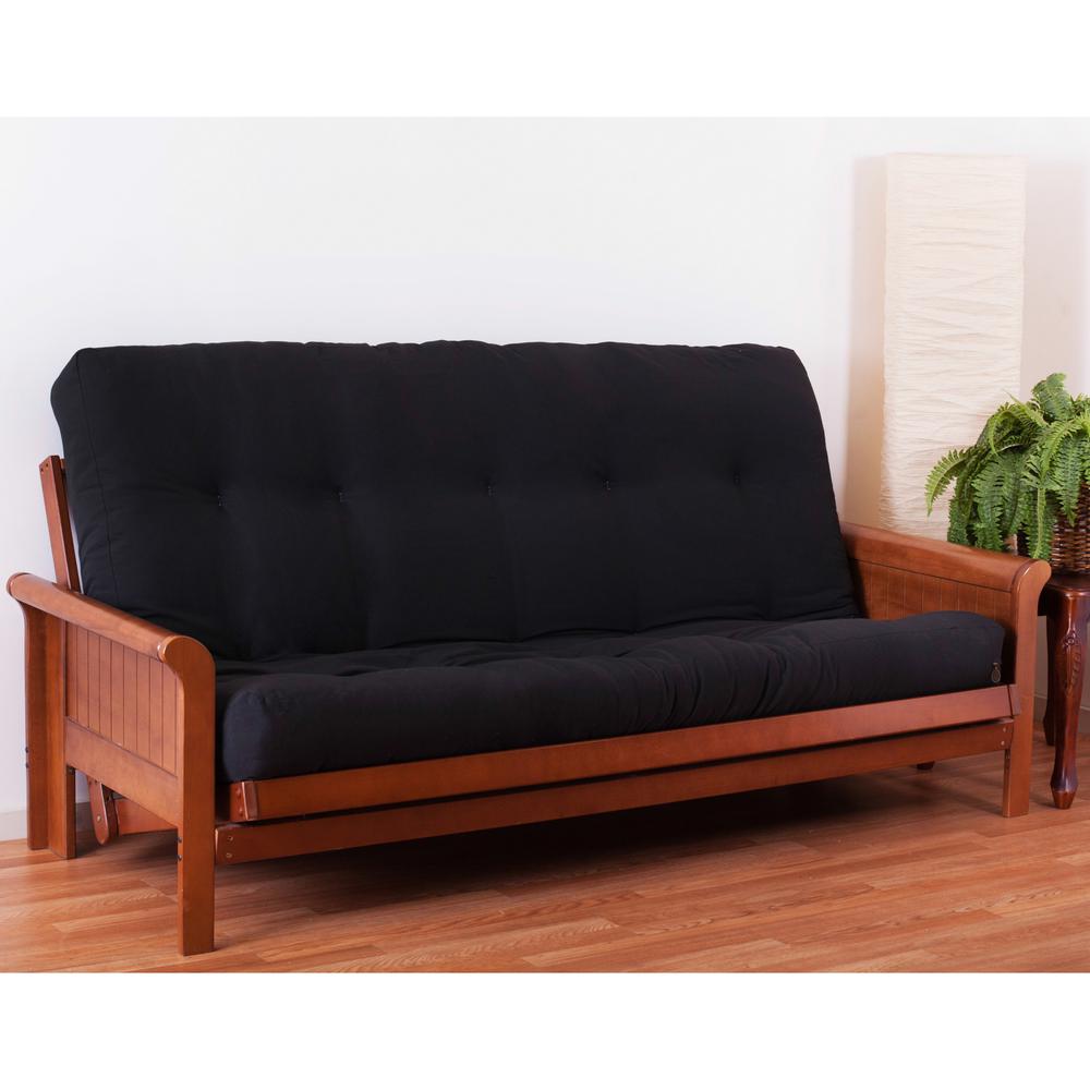 Blazing Needles Renewal 8-inch Twill Full-size Futon Mattress - Black. Picture 1