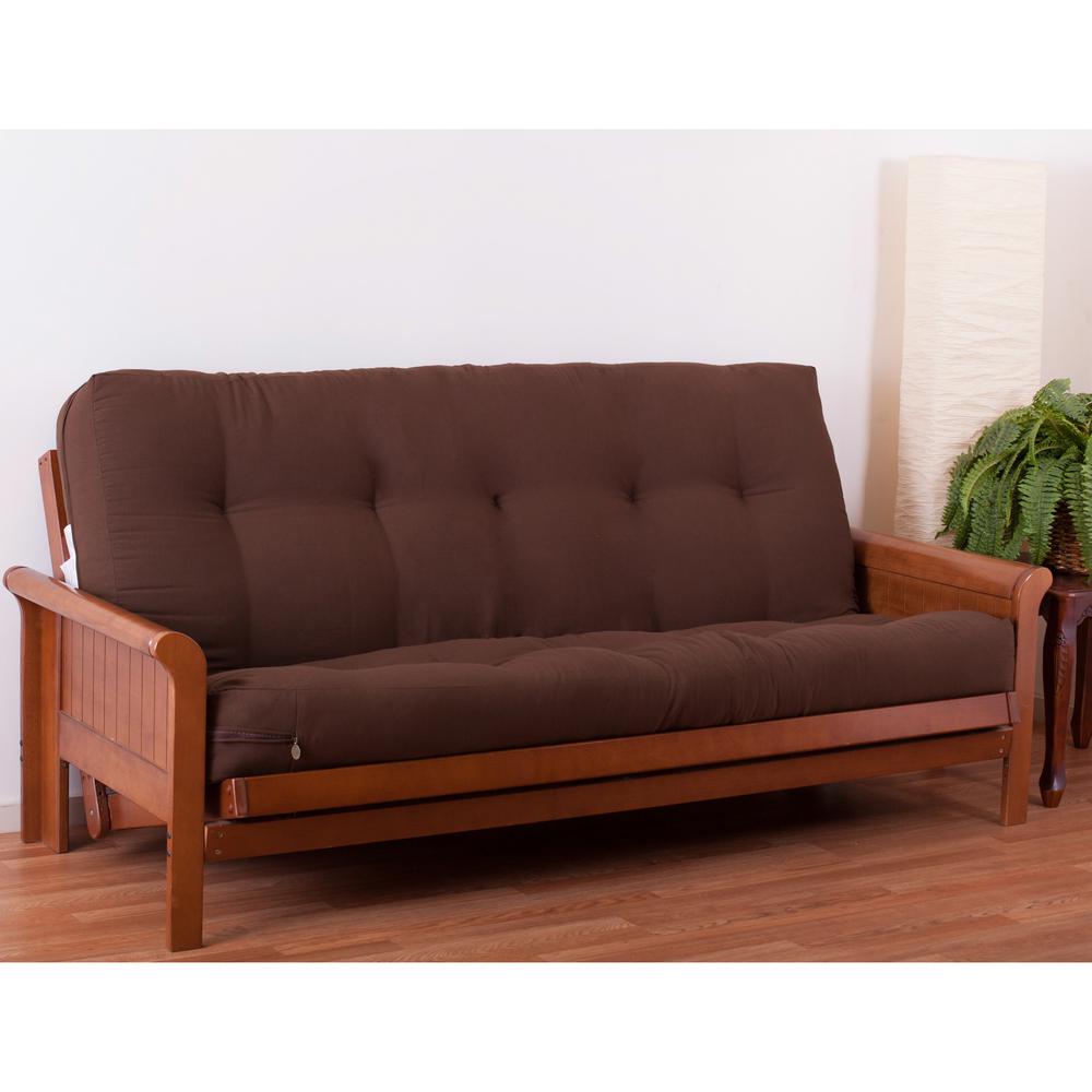 Blazing Needles Renewal 8-inch Twill Full-size Futon Mattress - Chocolate. Picture 1