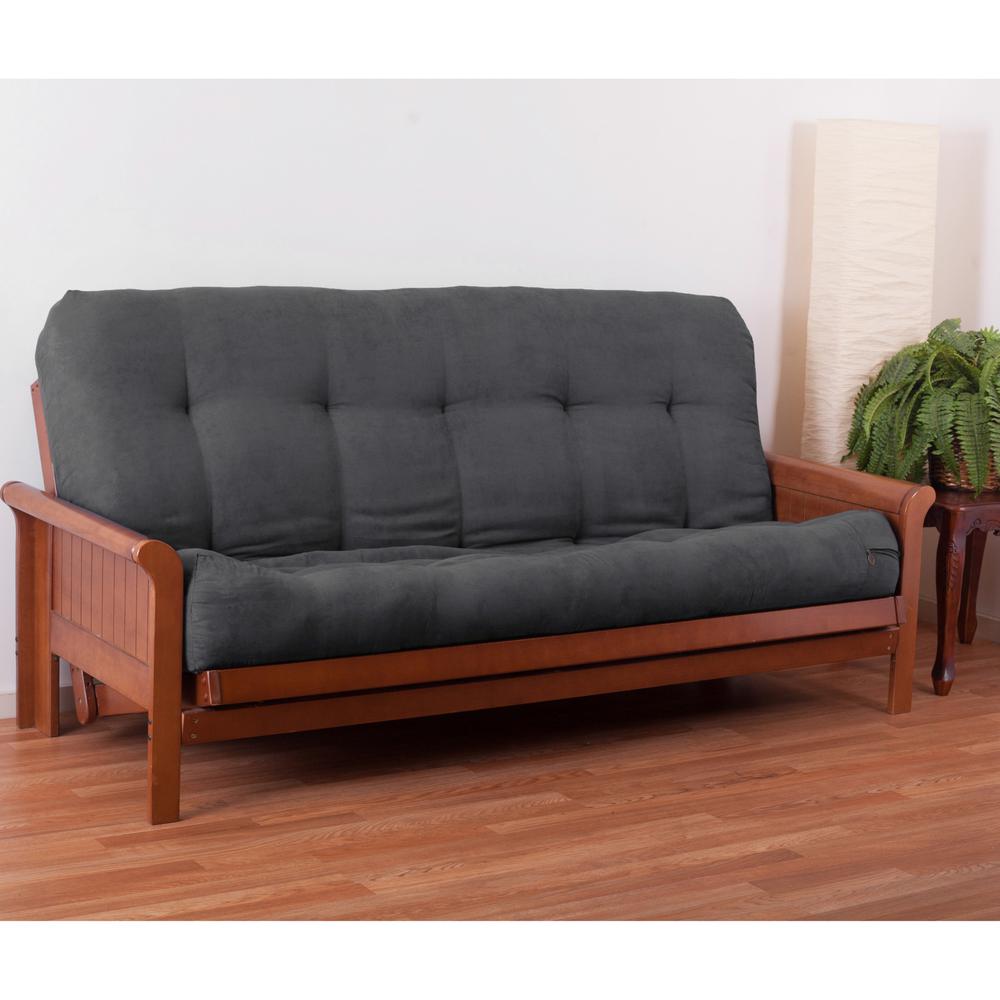 Blazing Needles Vitality 10-inch Microsuede Full-size Futon Mattress - Steel Grey. Picture 1