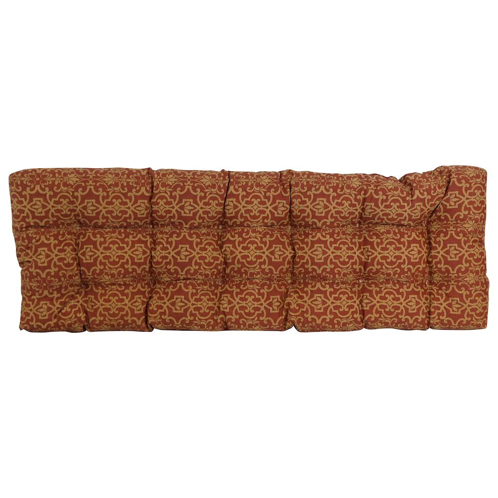 60-inch by 19-inch Tufted Patterned Outdoor Spun Polyester Loveseat Cushion. Picture 3