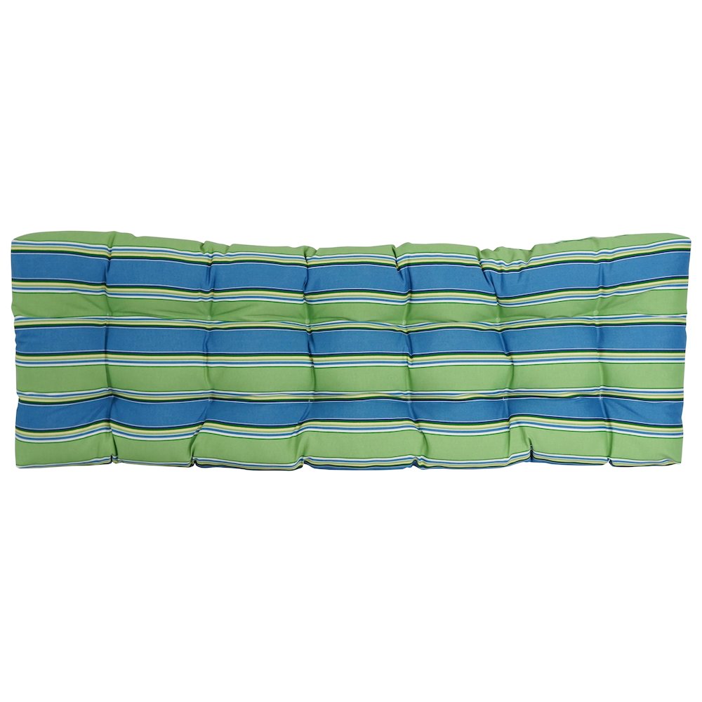 60-inch by 19-inch Tufted Patterned Outdoor Spun Polyester Loveseat Cushion. Picture 3