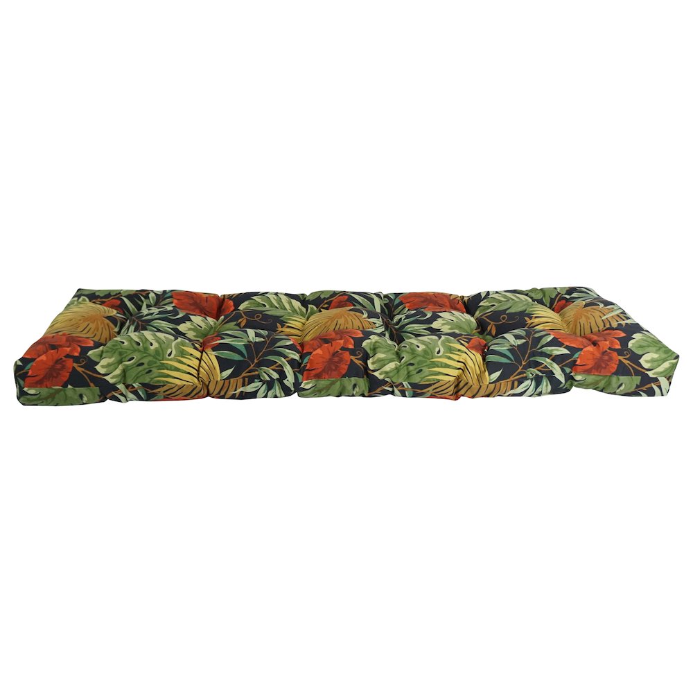60-inch by 19-inch Tufted Patterned Outdoor Spun Polyester Loveseat Cushion. Picture 2