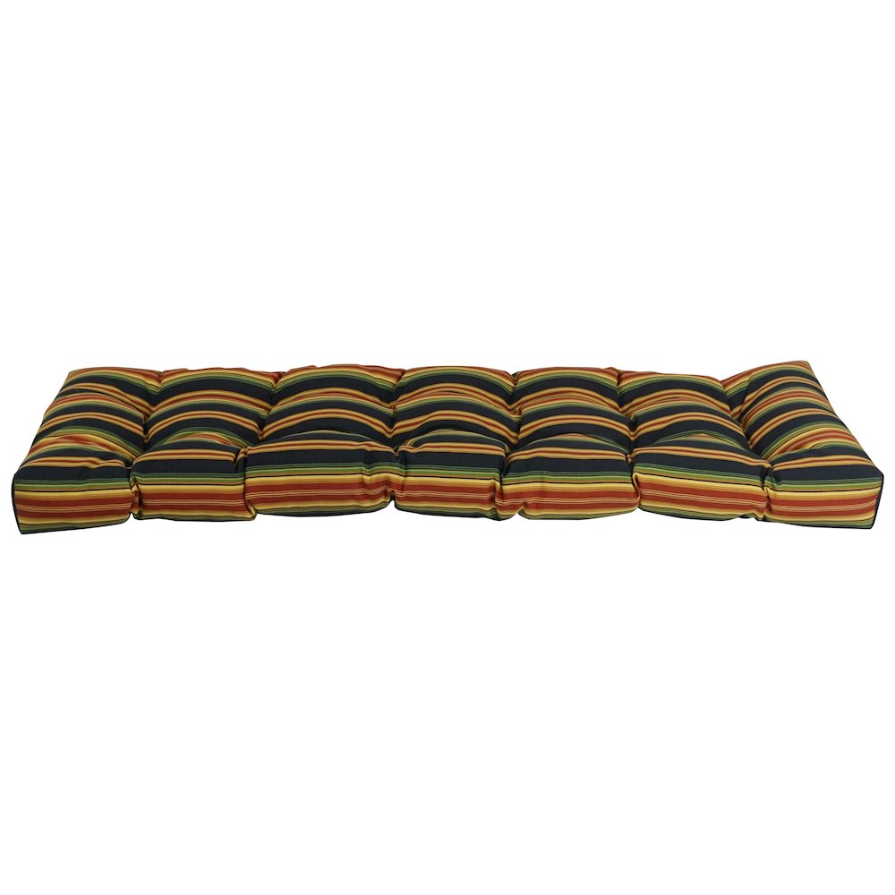 60-inch by 19-inch Tufted Patterned Outdoor Spun Polyester Loveseat Cushion. Picture 2