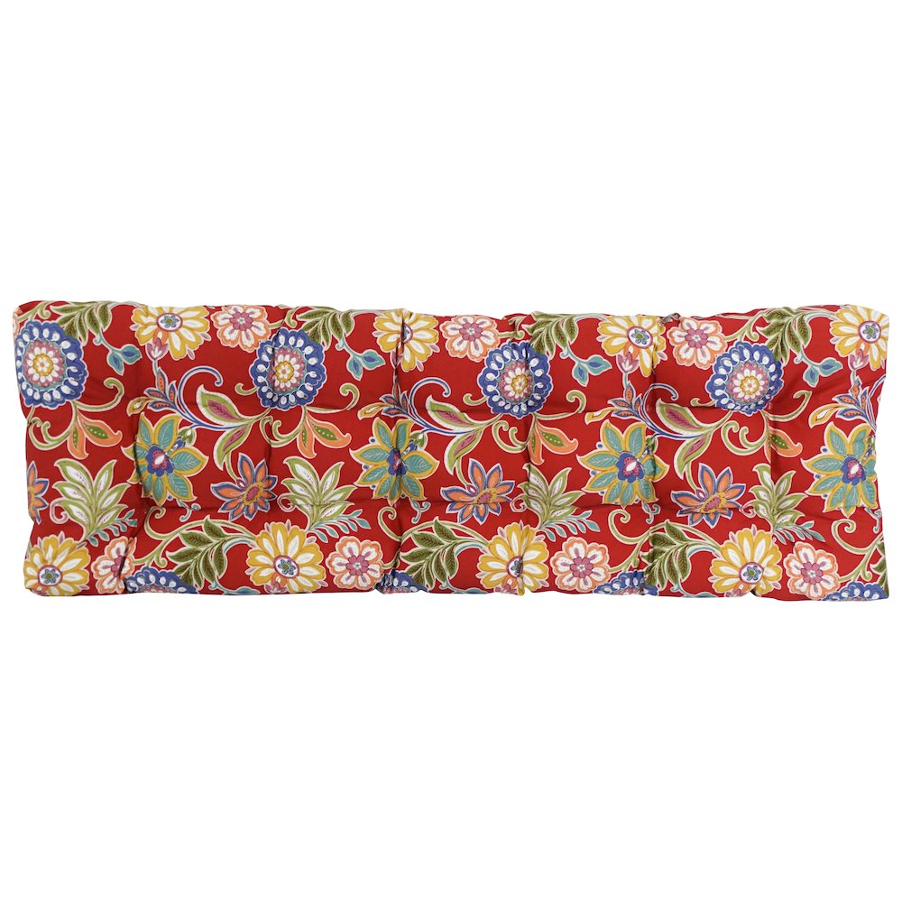 60-inch by 19-inch Tufted Patterned Outdoor Spun Polyester Loveseat Cushion. Picture 3