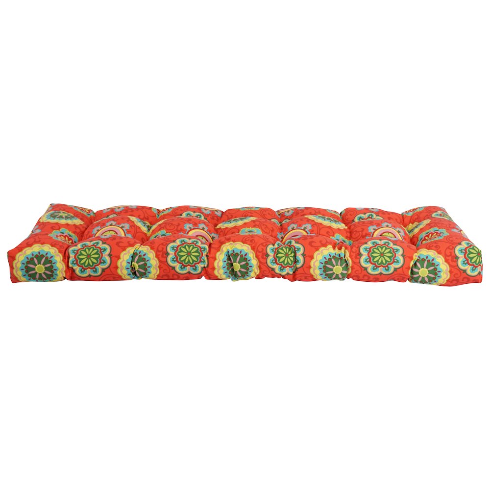 60-inch by 19-inch Tufted Patterned Outdoor Spun Polyester Loveseat Cushion. Picture 2