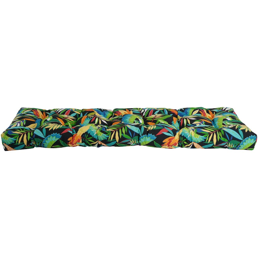 60-inch by 19-inch Tufted Patterned Outdoor Spun Polyester Loveseat Cushion. Picture 2