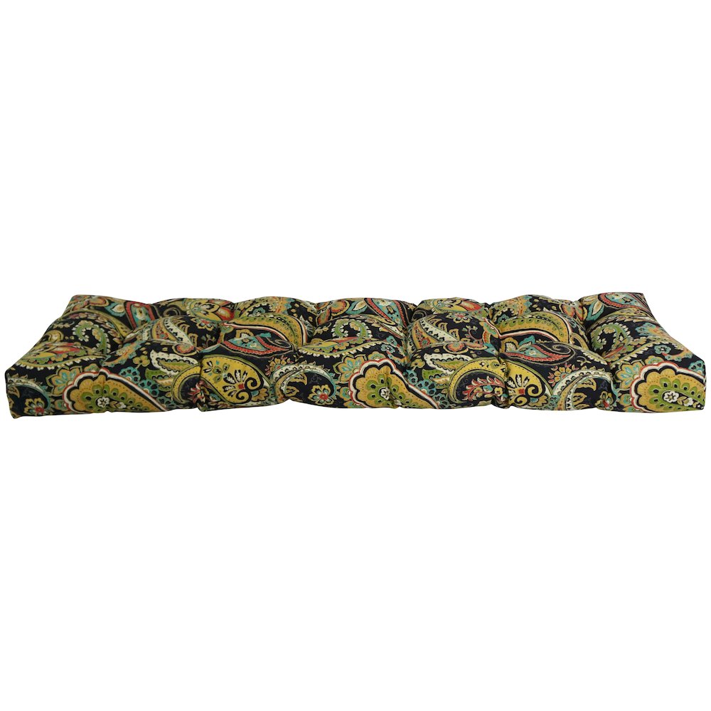 60-inch by 19-inch Tufted Patterned Outdoor Spun Polyester Loveseat Cushion. Picture 2