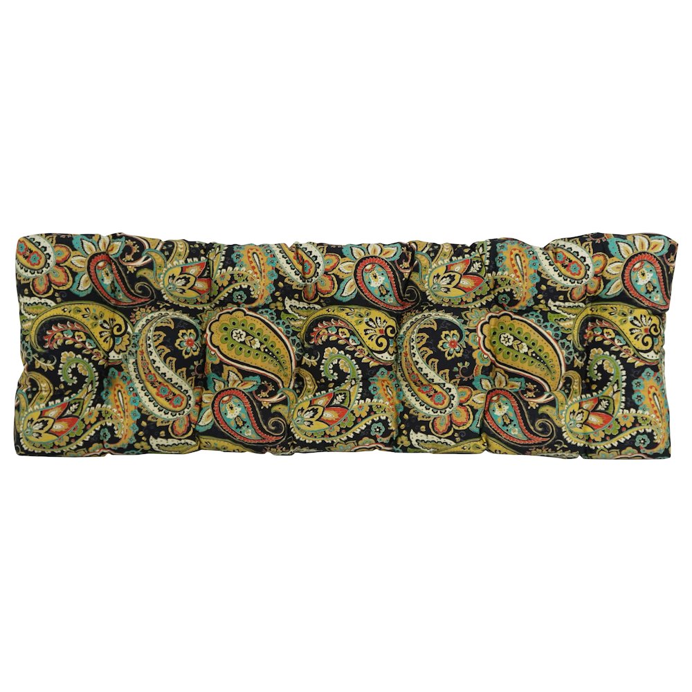 60-inch by 19-inch Tufted Patterned Outdoor Spun Polyester Loveseat Cushion. Picture 3