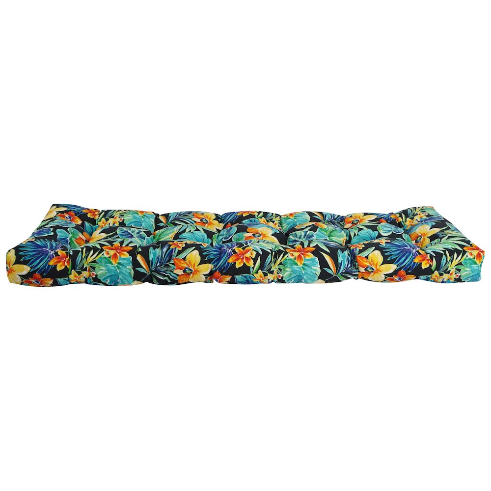 60-inch by 19-inch Tufted Patterned Outdoor Spun Polyester Loveseat Cushion. Picture 2