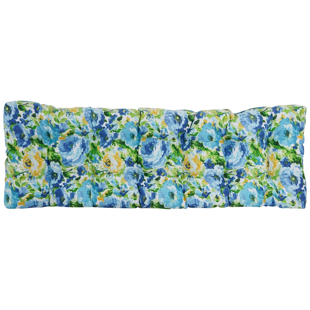 60-inch by 19-inch Tufted Patterned Outdoor Spun Polyester Loveseat Cushion. Picture 3