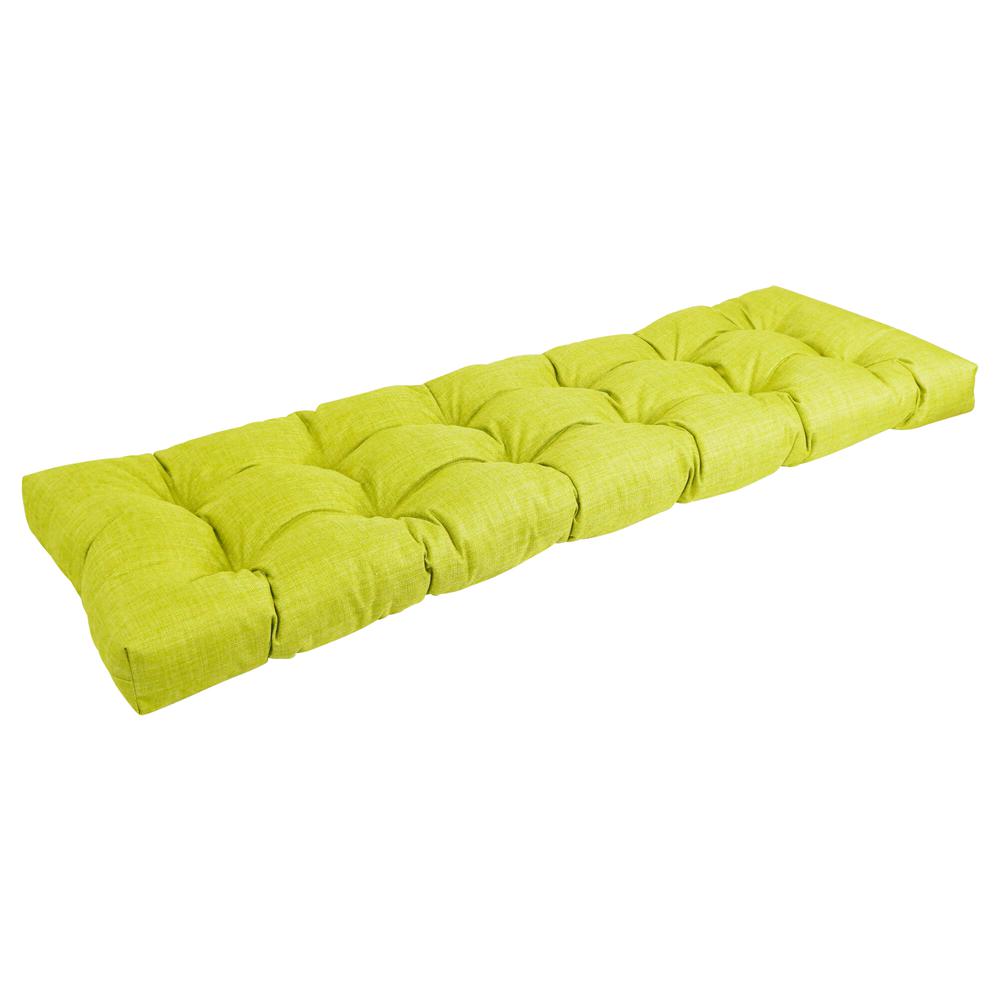 60-inch by 19-inch Tufted Solid Outdoor Spun Polyester Loveseat Cushion. Picture 1