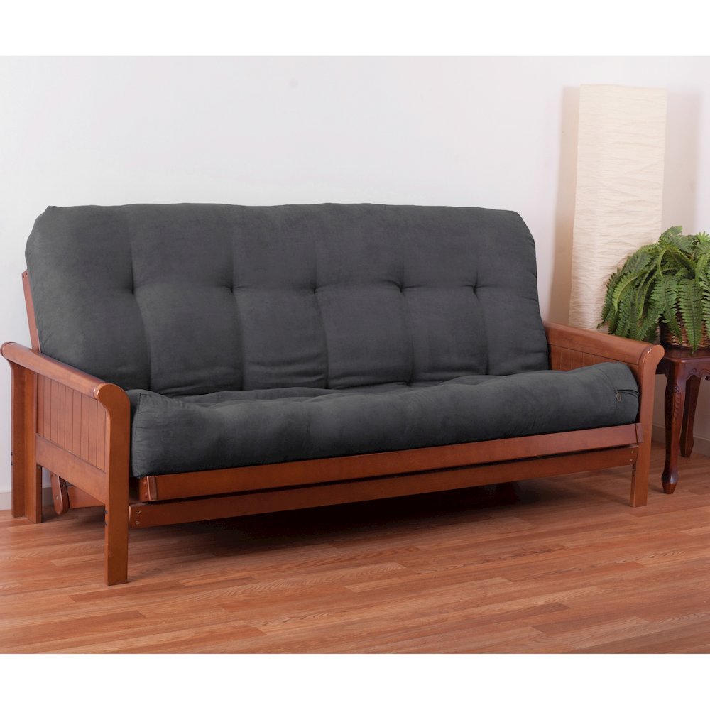 Blazing Needles Vitality 10-inch Microsuede Queen-size Futon Mattress - Steel Grey. Picture 1