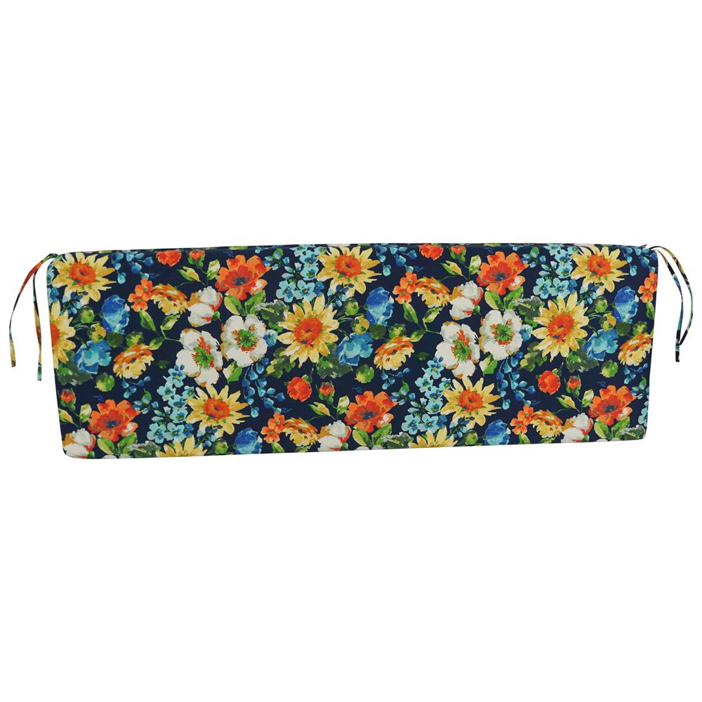 63-inch by 19-inch Patterned Outdoor Spun Polyester Bench Cushion  963X19-REO-59. Picture 3