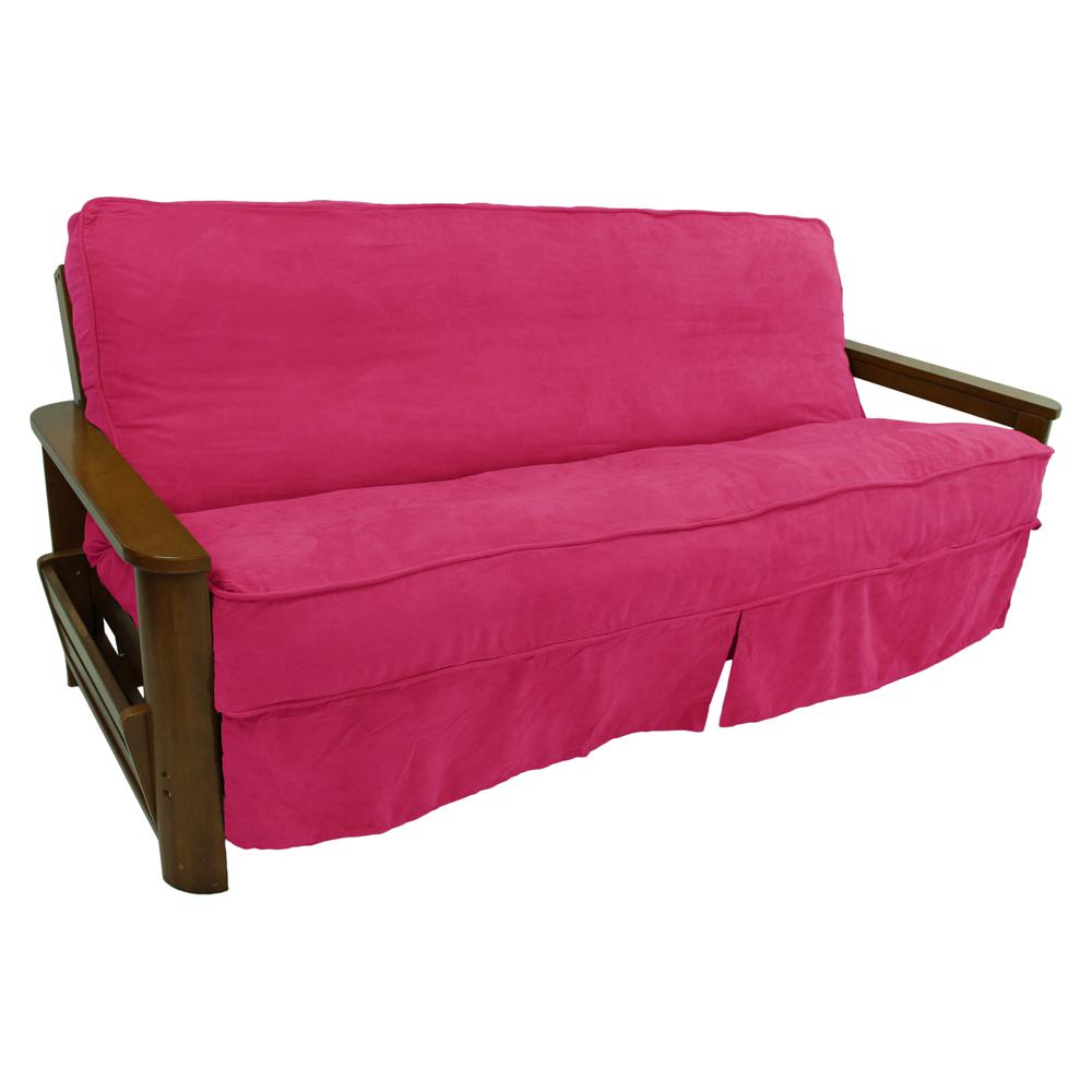 Solid Microsuede Double Corded 8 to 9-inch Full Futon Slipcover. Picture 1