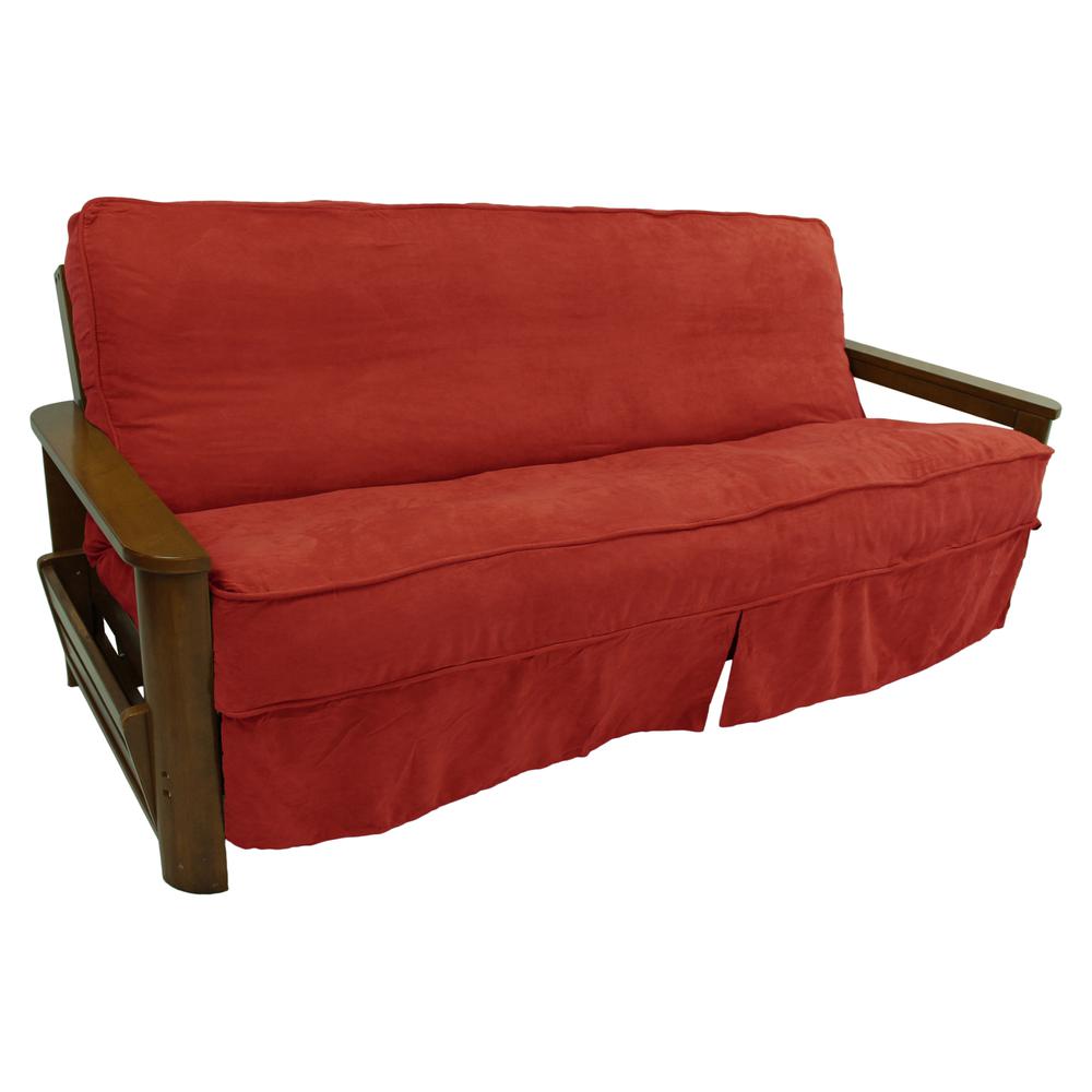 Solid Microsuede Double Corded 8 to 9-inch Full Futon Slipcover. Picture 1