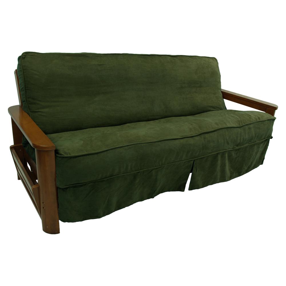 Solid Microsuede Double Corded 8 to 9-inch Full Futon Slipcover. Picture 1