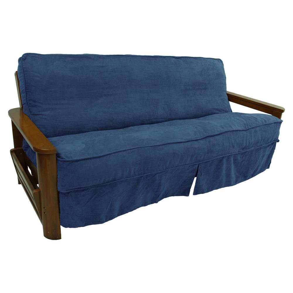Solid Microsuede Double Corded 8 to 9-inch Full Futon Slipcover. Picture 1