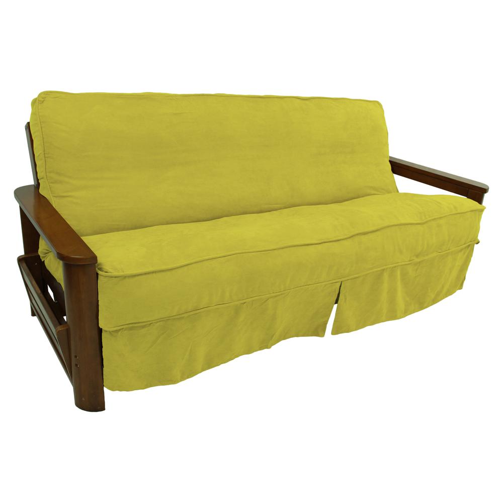 Solid Microsuede Double Corded 8 to 9-inch Full Futon Slipcover. Picture 1