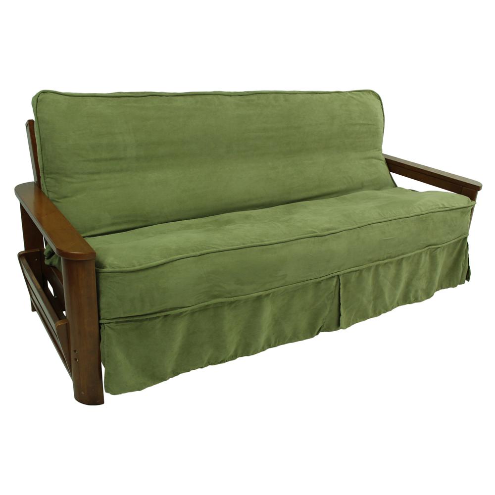 Solid Microsuede Double Corded 8 to 9-inch Full Futon Slipcover. Picture 1
