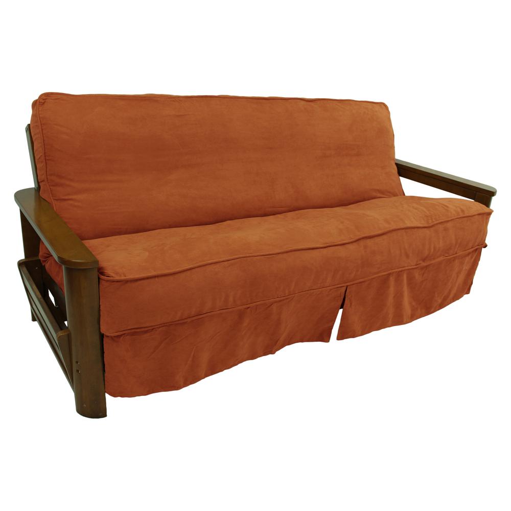 Solid Microsuede Double Corded 8 to 9-inch Full Futon Slipcover. Picture 1