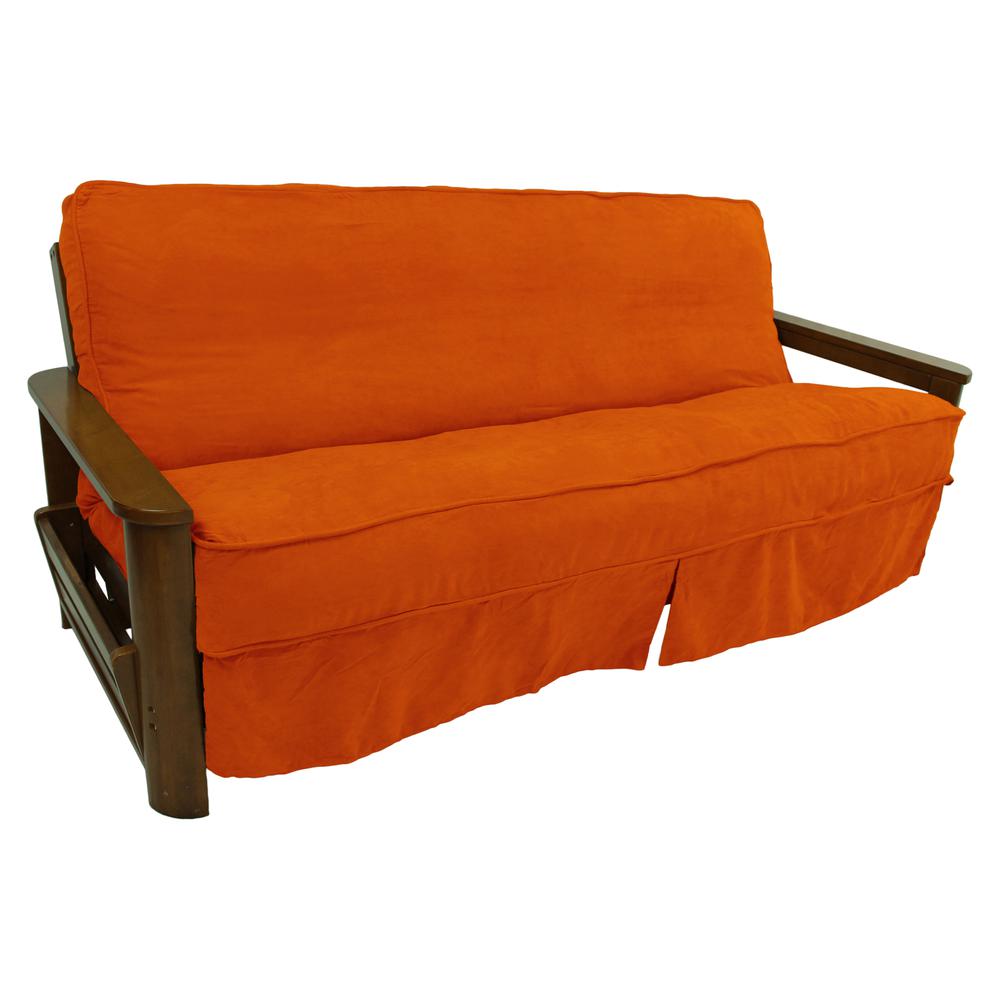 Solid Microsuede Double Corded 8 to 9-inch Full Futon Slipcover. Picture 1