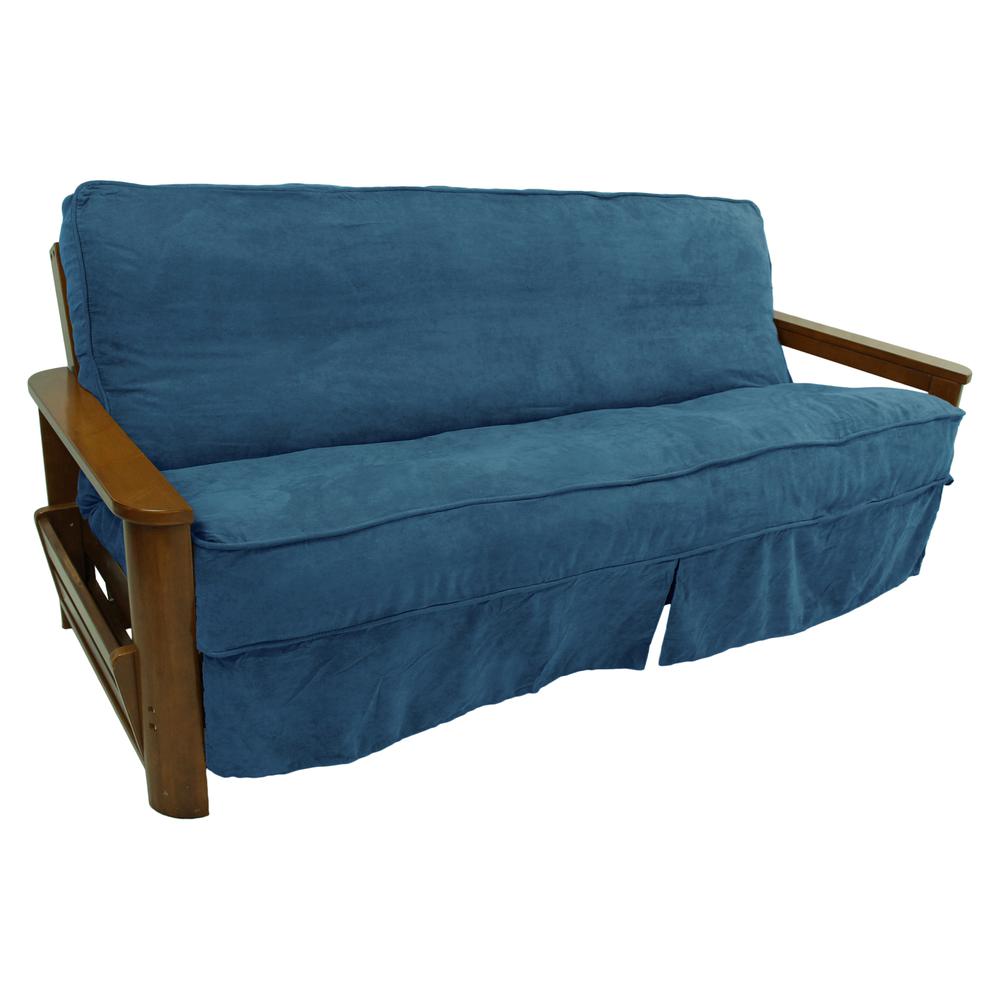 Solid Microsuede Double Corded 8 to 9-inch Full Futon Slipcover 9670-CD-MS-TL. Picture 1