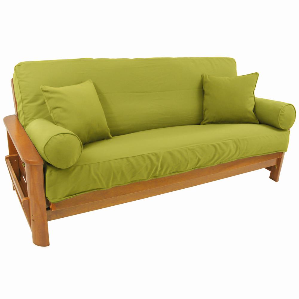 Set of 5 Full Futon Cover Set w/Two 18 inch Pillows and Two Bolsters (Twill Fabric)  9680-CD-TW-ML. Picture 1