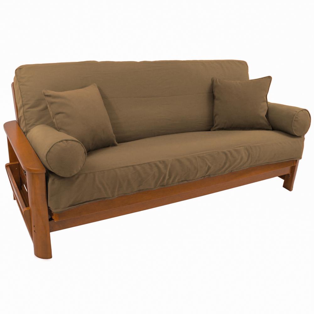 Set of 5 Full Futon Cover Set w/Two 18 inch Pillows and Two Bolsters (Twill Fabric)  9680-CD-TW-TF. Picture 1