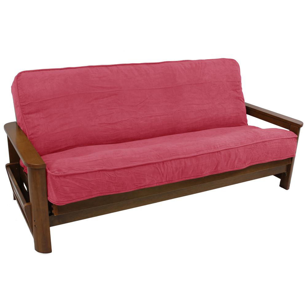 Solid Microsuede Double Corded 8 to 9-inch Full Futon Cover. Picture 1