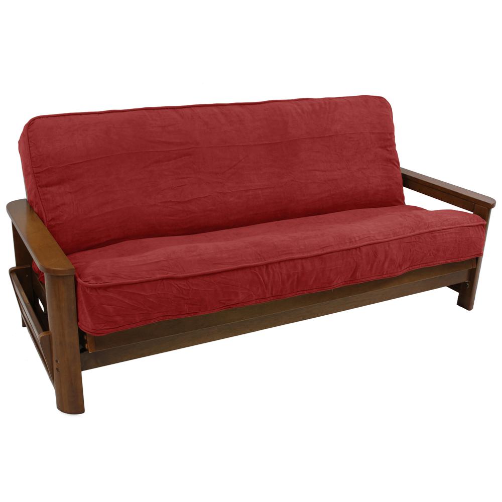 Solid Microsuede Double Corded 8 to 9-inch Full Futon Cover. Picture 1