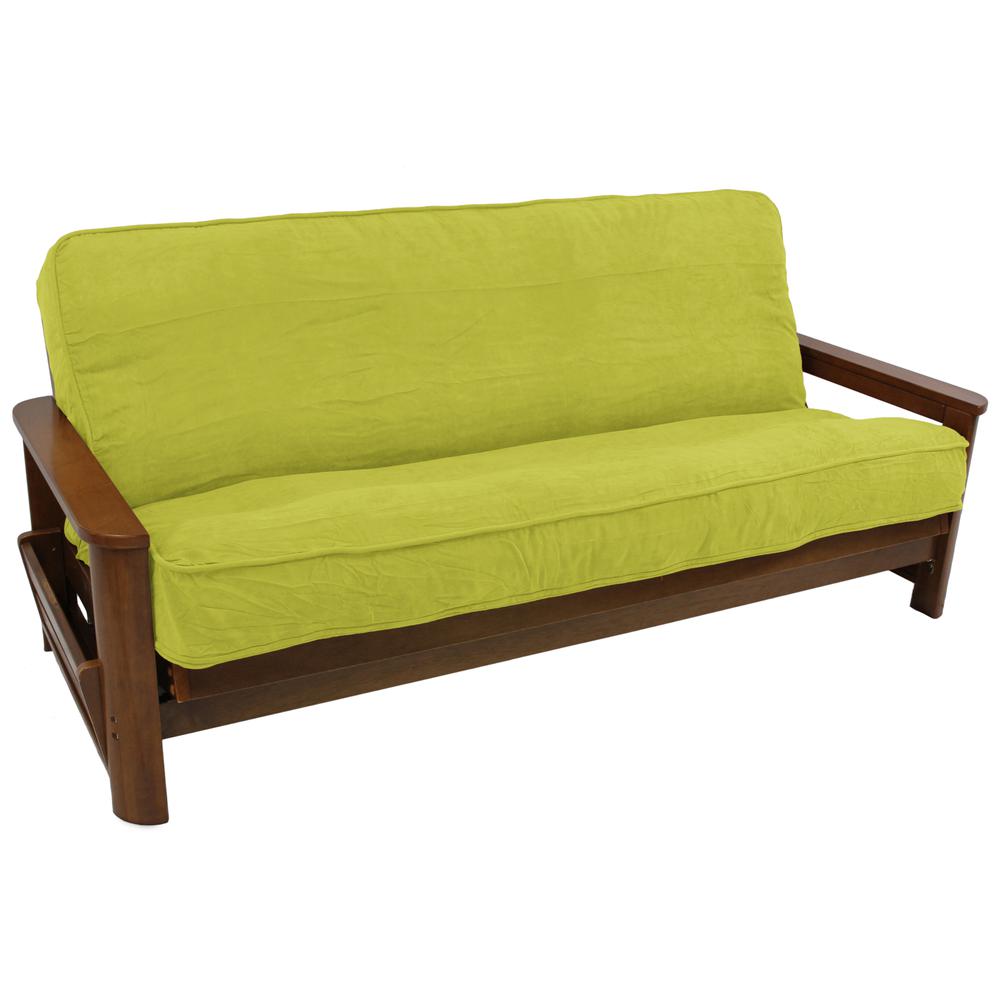 Solid Microsuede Double Corded 8 to 9-inch Full Futon Cover. Picture 1