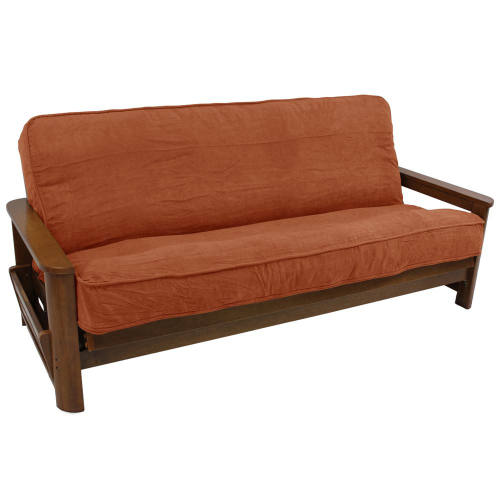 Solid Microsuede Double Corded 8 to 9-inch Full Futon Cover. Picture 1