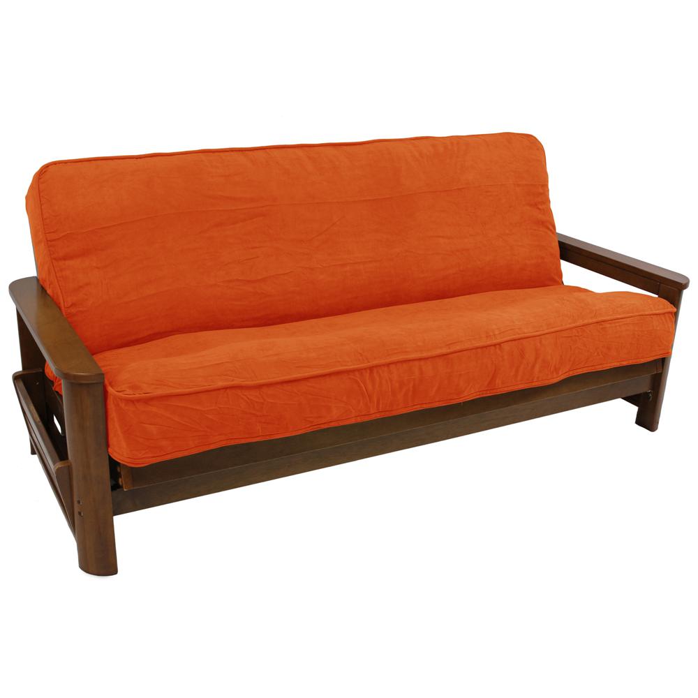 Solid Microsuede Double Corded 8 to 9-inch Full Futon Cover. Picture 1