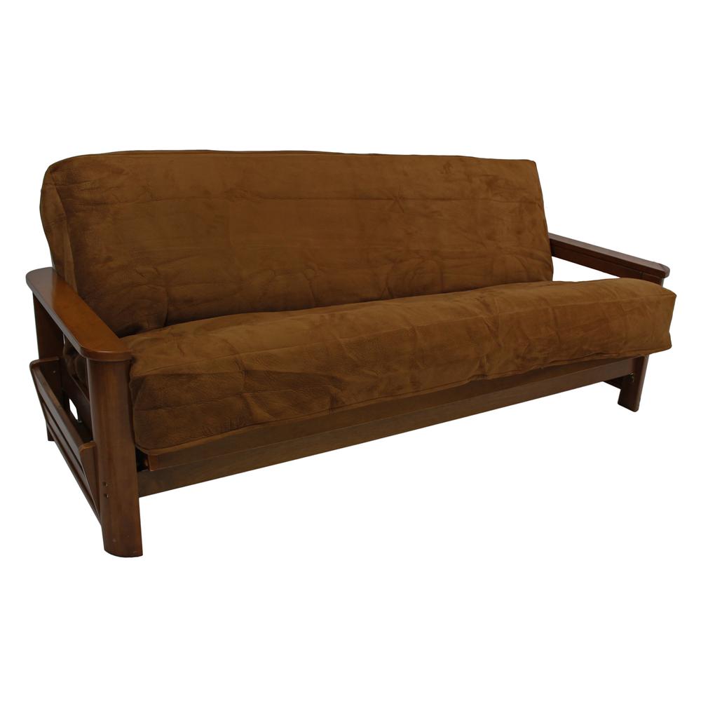 Solid Foam-Backed Microsuede 8 to 9-inch Full Futon Cover. Picture 1