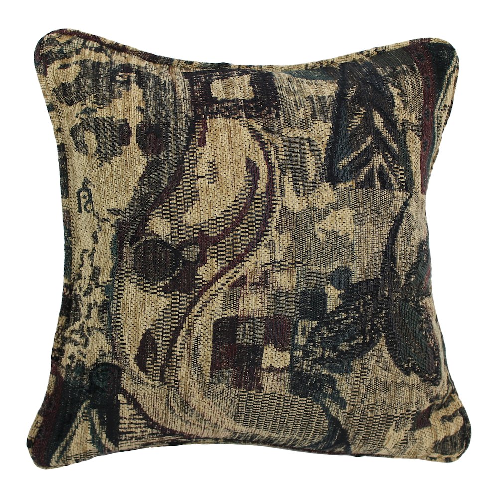 18-inch Patterned Jacquard Chenille Square Throw Pillow with Insert. Picture 1