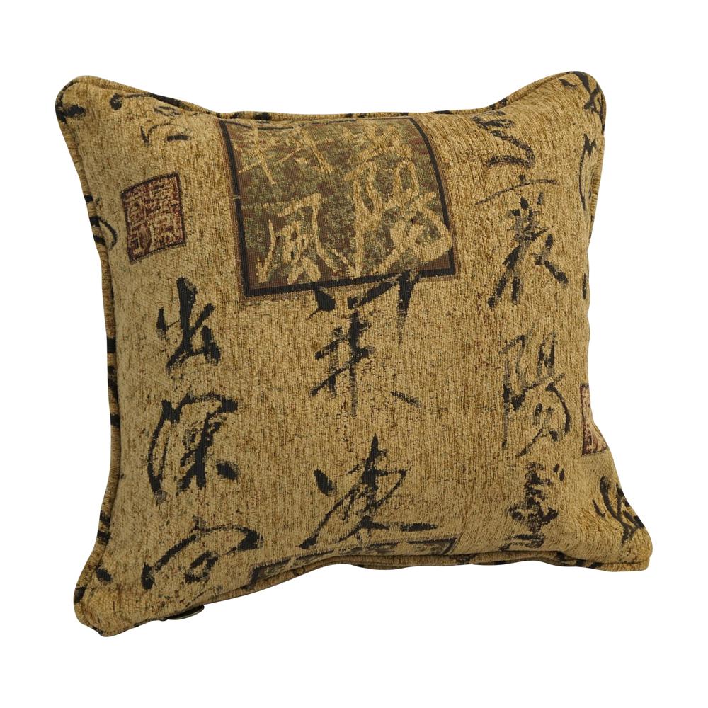 18-inch Double-corded Patterned Jacquard Chenille Square Throw Pillow with Insert  9810-CD-S1-JCH-CO-38. Picture 1