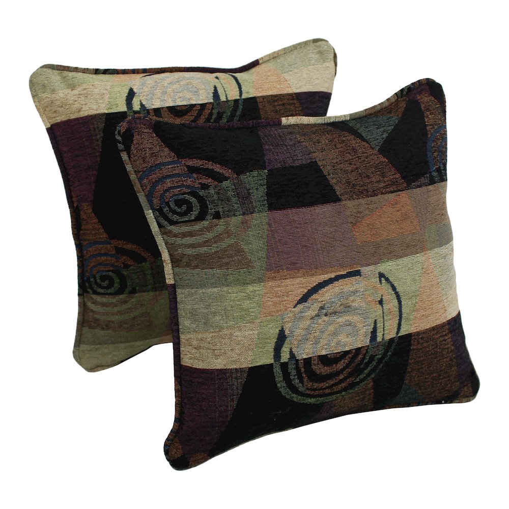 18-inch Patterned Jacquard Chenille Square Throw Pillows (Set of 2). Picture 1