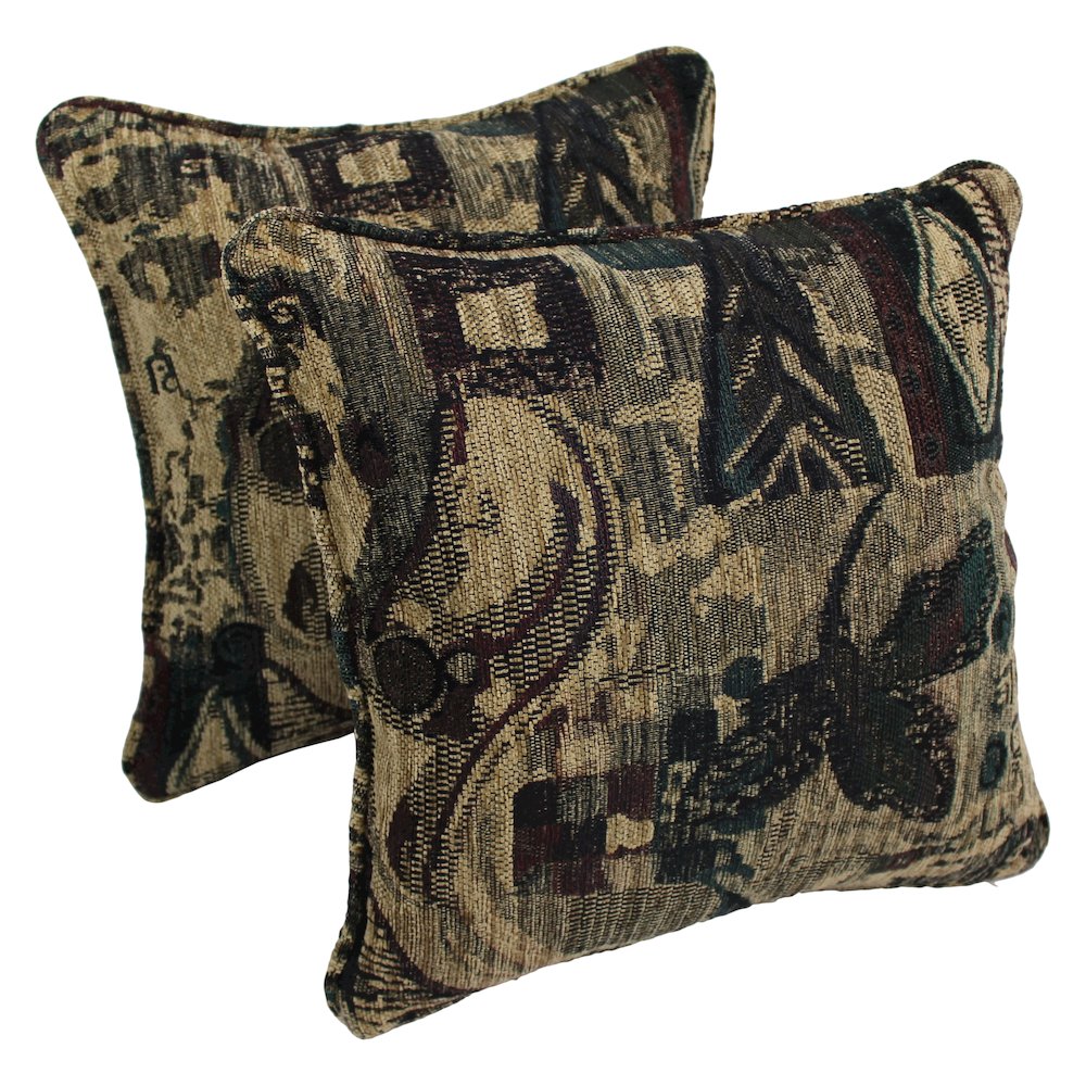 18-inch Patterned Jacquard Chenille Square Throw Pillows (Set of 2). Picture 1