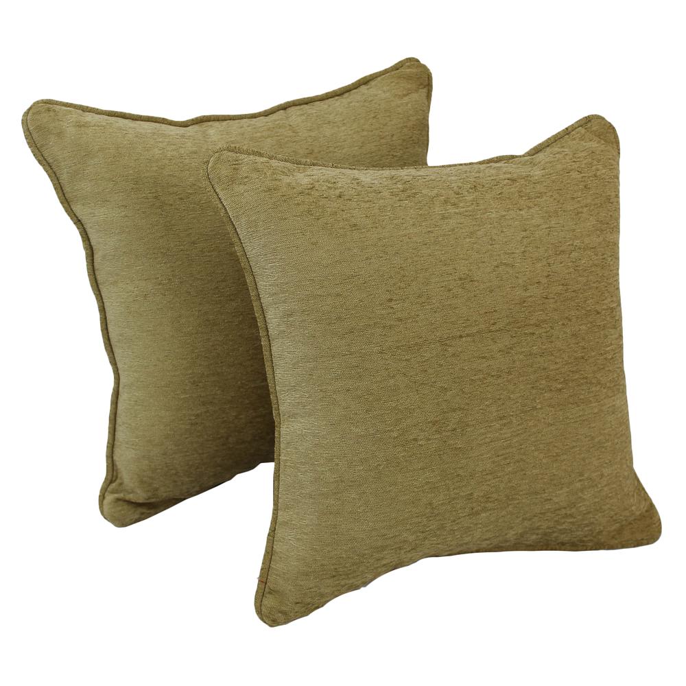 18-inch Double-corded Patterned Jacquard Chenille Square Throw Pillows with Inserts (Set of 2)  9810-CD-S2-JCH-CO-11. Picture 1