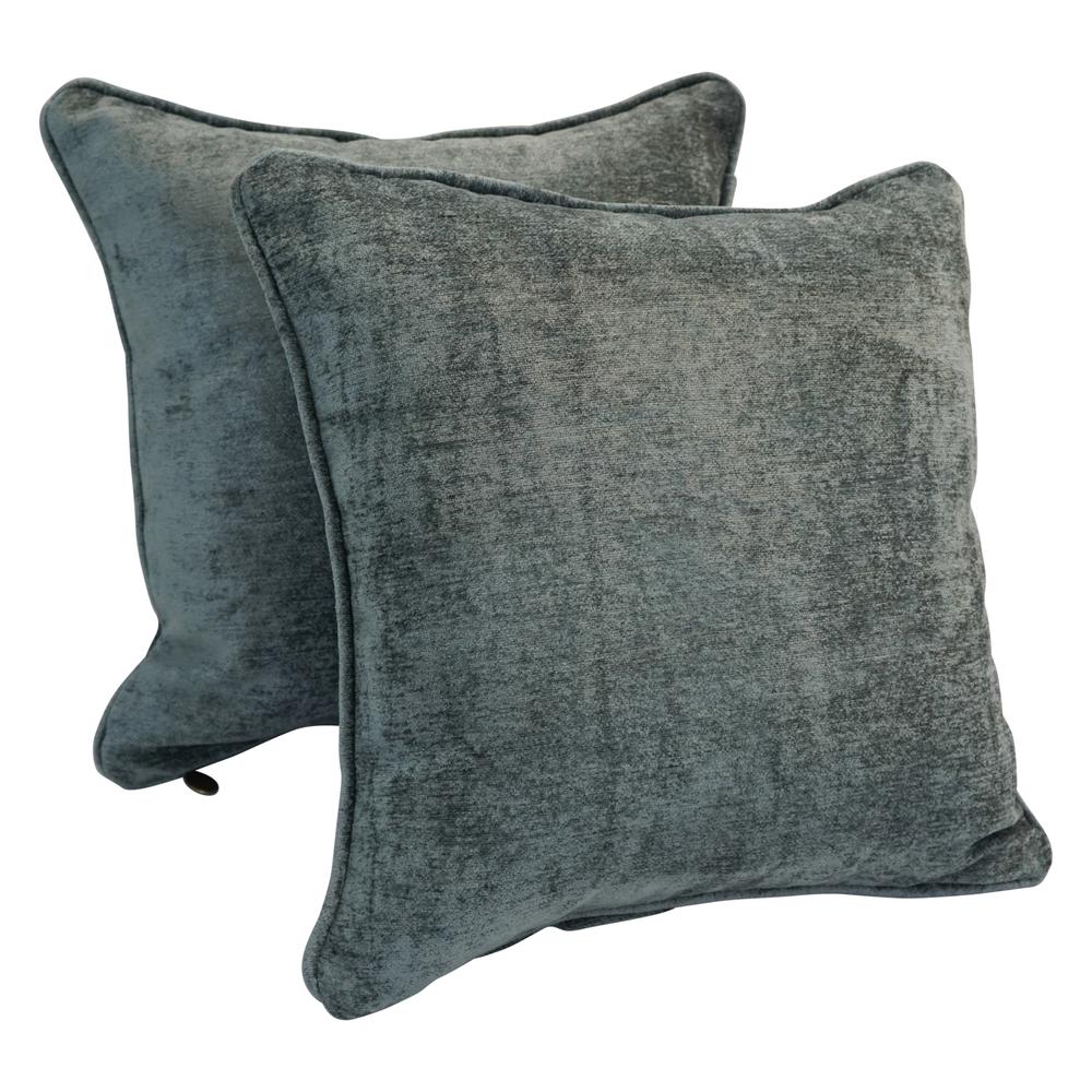 18-inch Double-corded Patterned Jacquard Chenille Square Throw Pillows with Inserts (Set of 2)  9810-CD-S2-JCH-CO-47. Picture 1