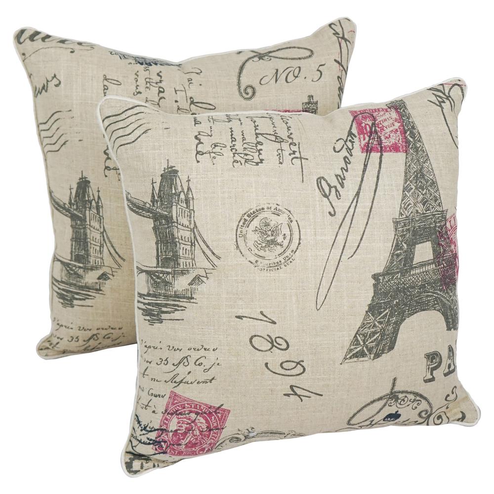 Blazing Needles 18-inch Corded Throw Pillows with Inserts (Set of 2). Picture 1